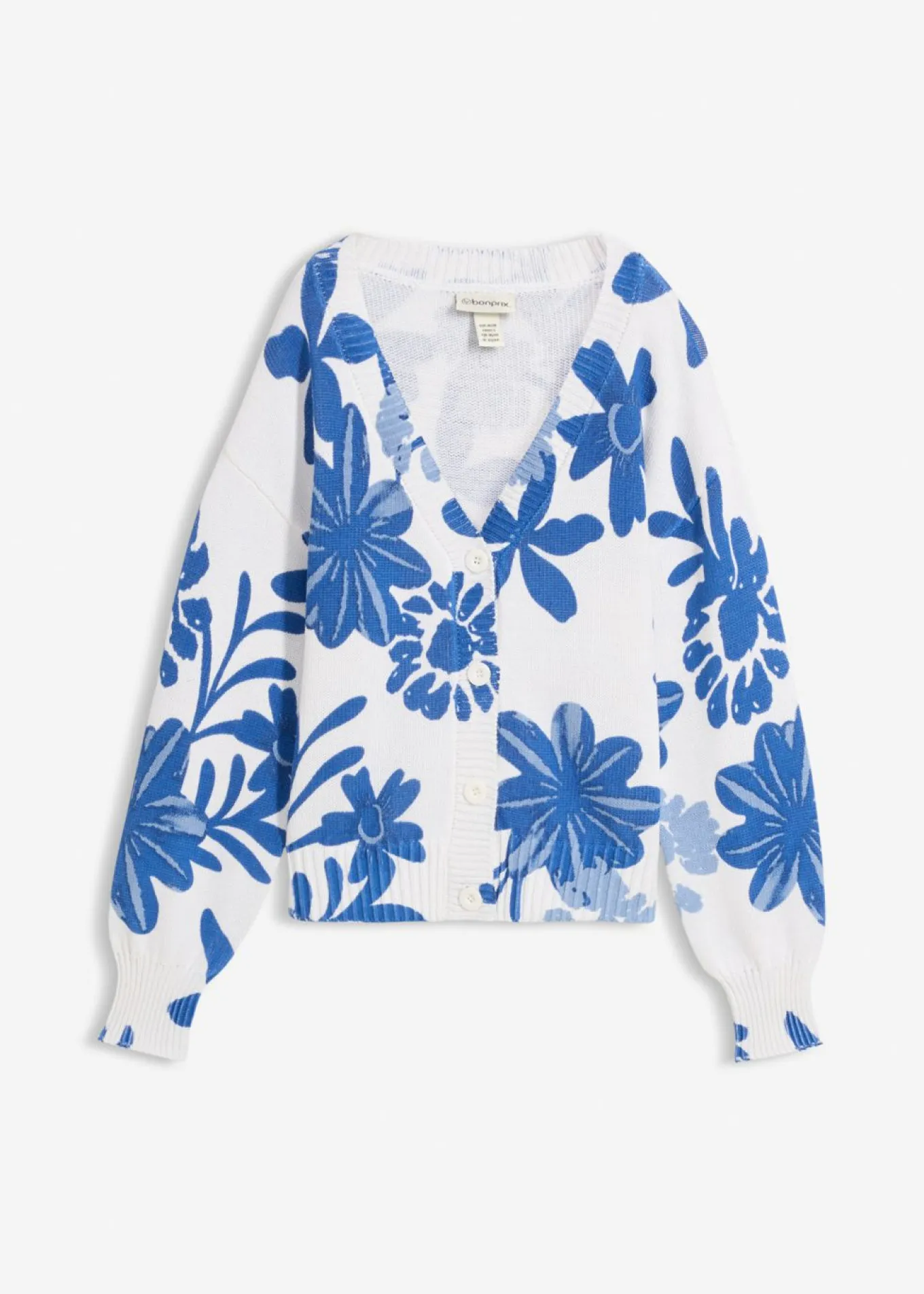 Chaqueta de punto con estampado de flores