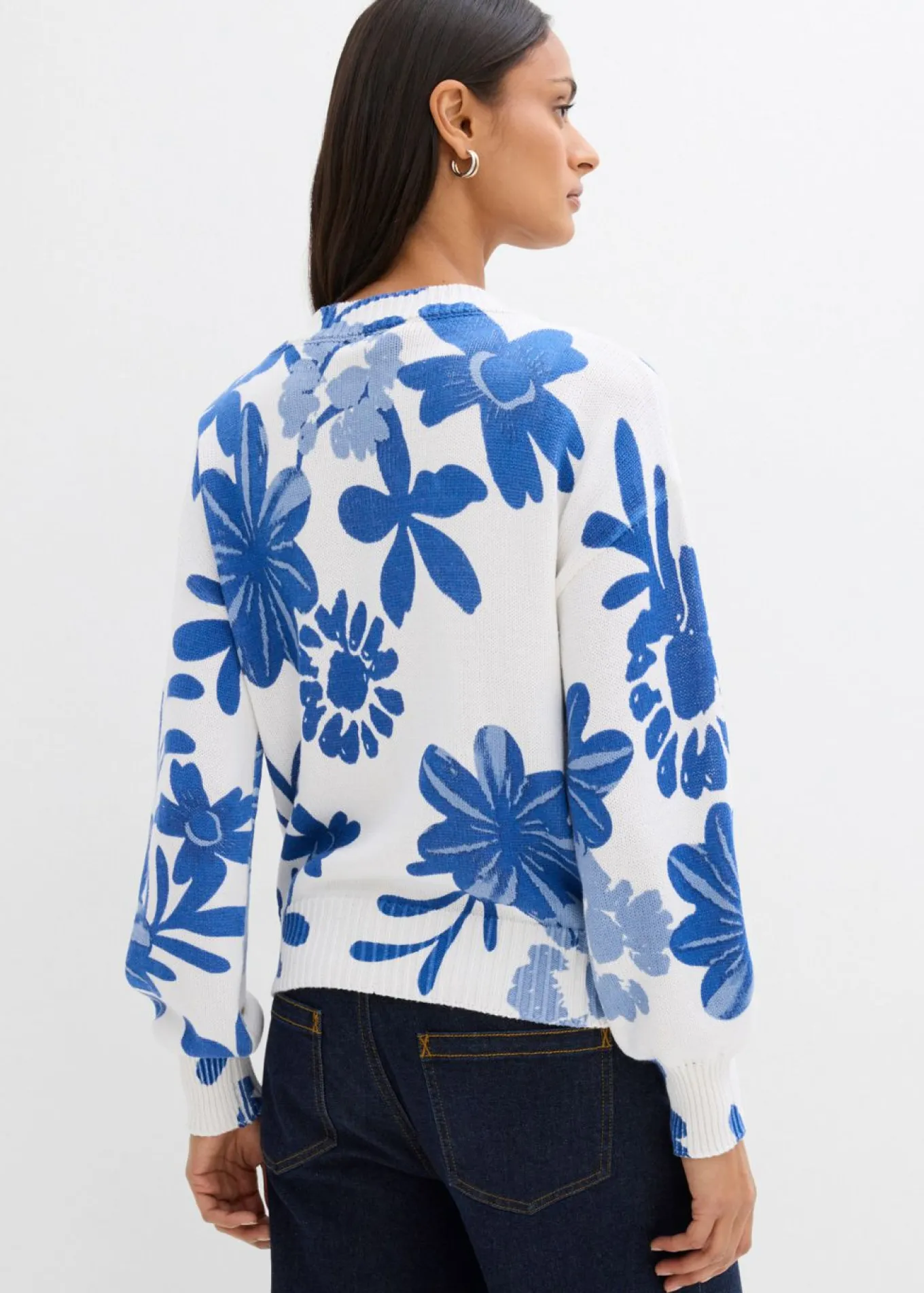 Chaqueta de punto con estampado de flores