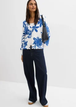Chaqueta de punto con estampado de flores