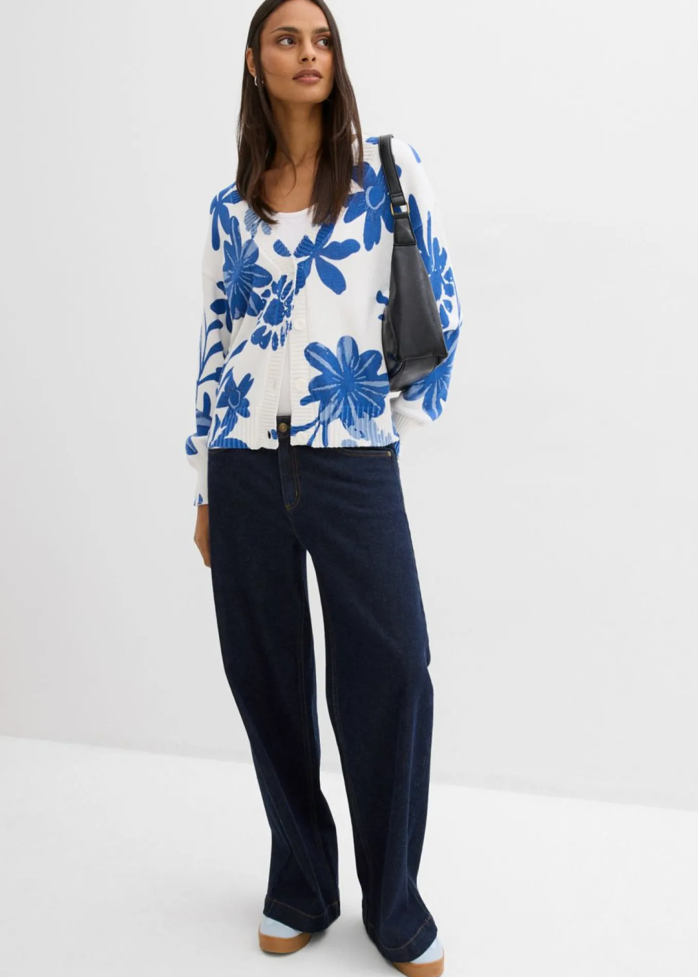 Chaqueta de punto con estampado de flores