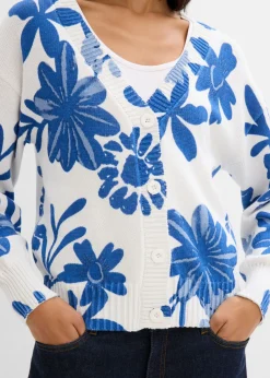 Chaqueta de punto con estampado de flores