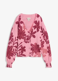 Chaqueta de punto con estampado de flores