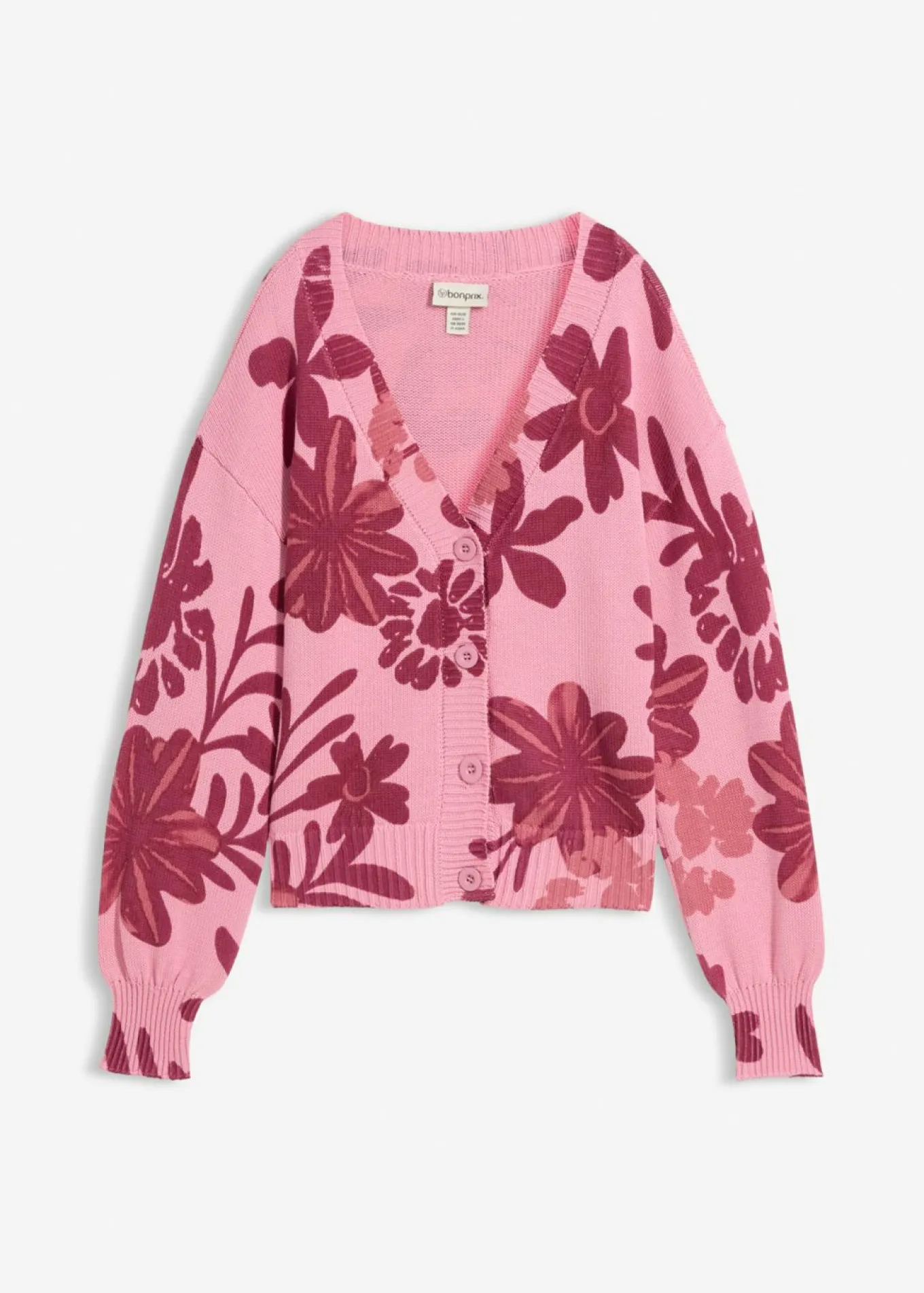 Chaqueta de punto con estampado de flores
