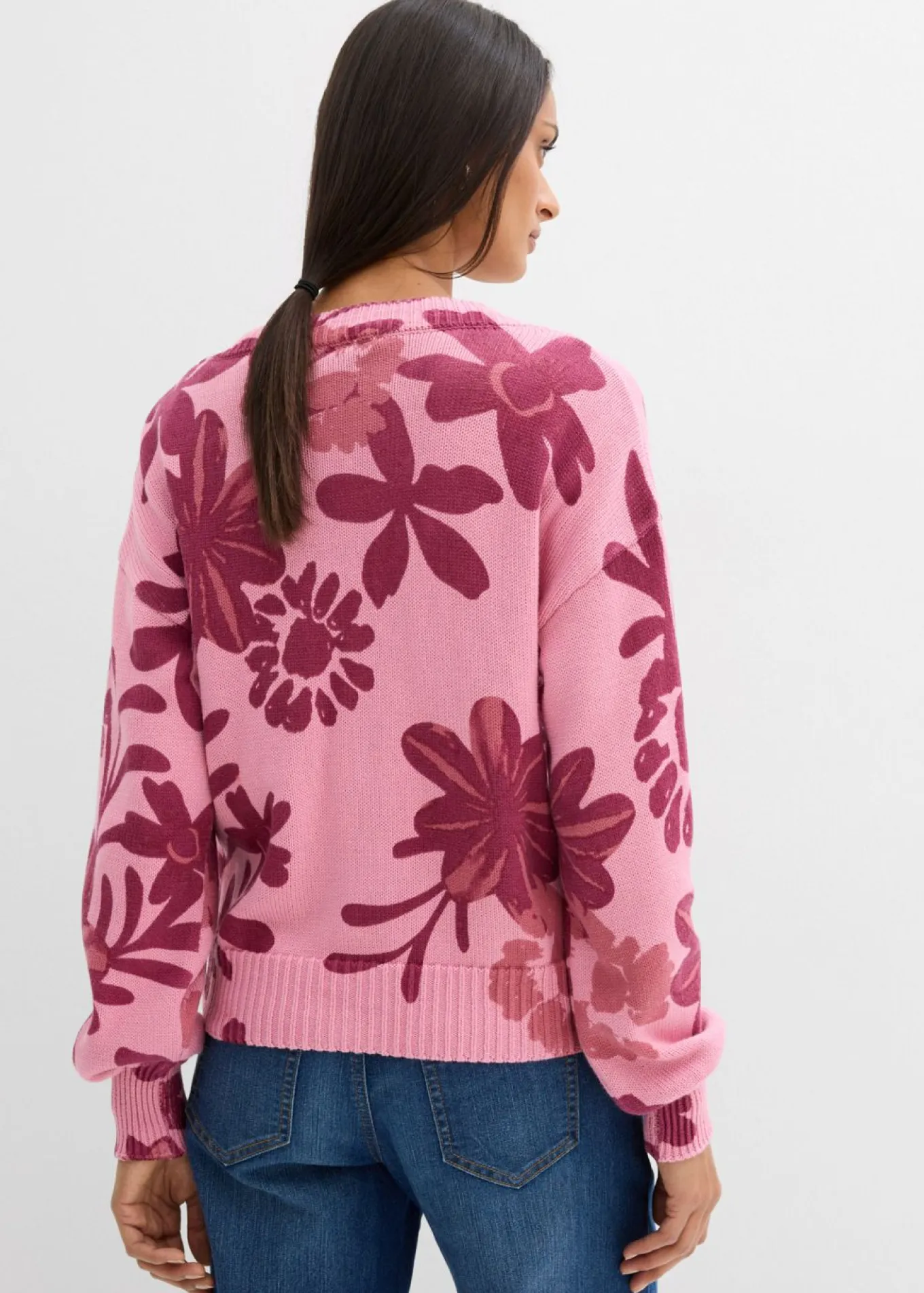 Chaqueta de punto con estampado de flores