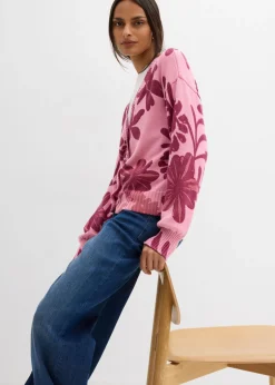 Chaqueta de punto con estampado de flores