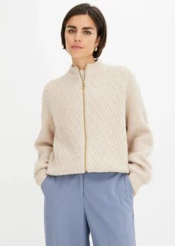 Chaqueta de punto con patrón trenzado