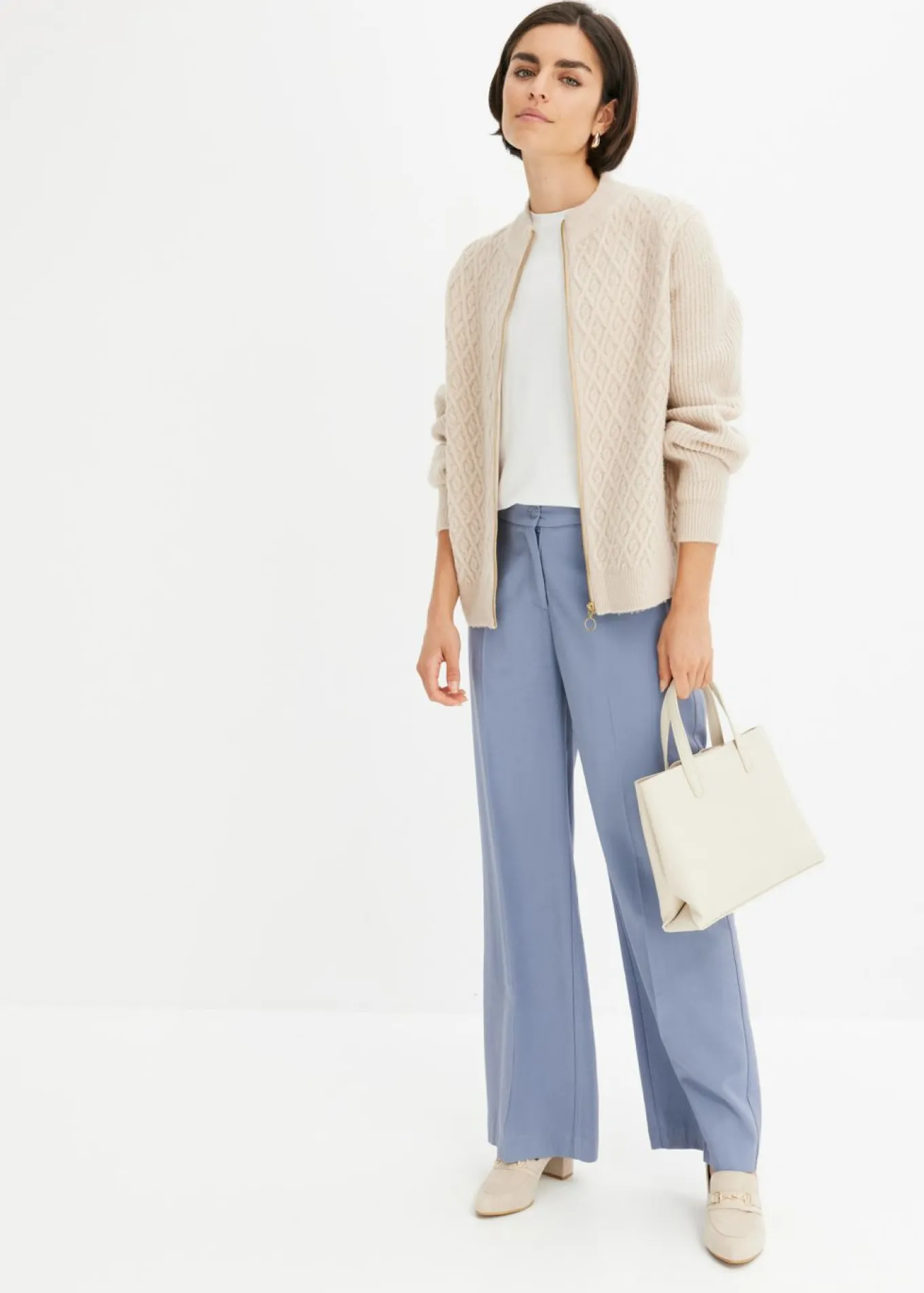 Chaqueta de punto con patrón trenzado