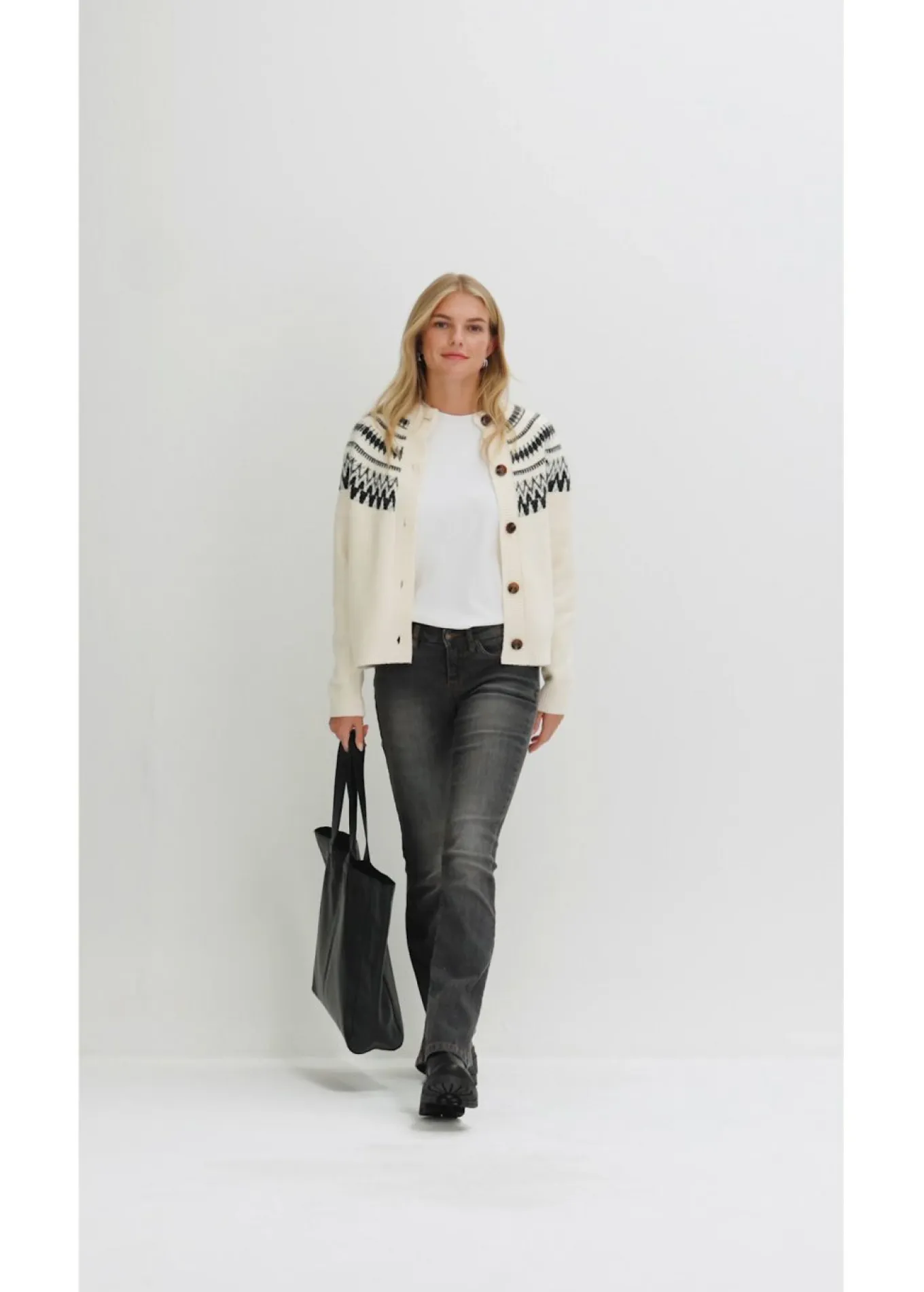 Chaqueta de punto con patrón nórdico
