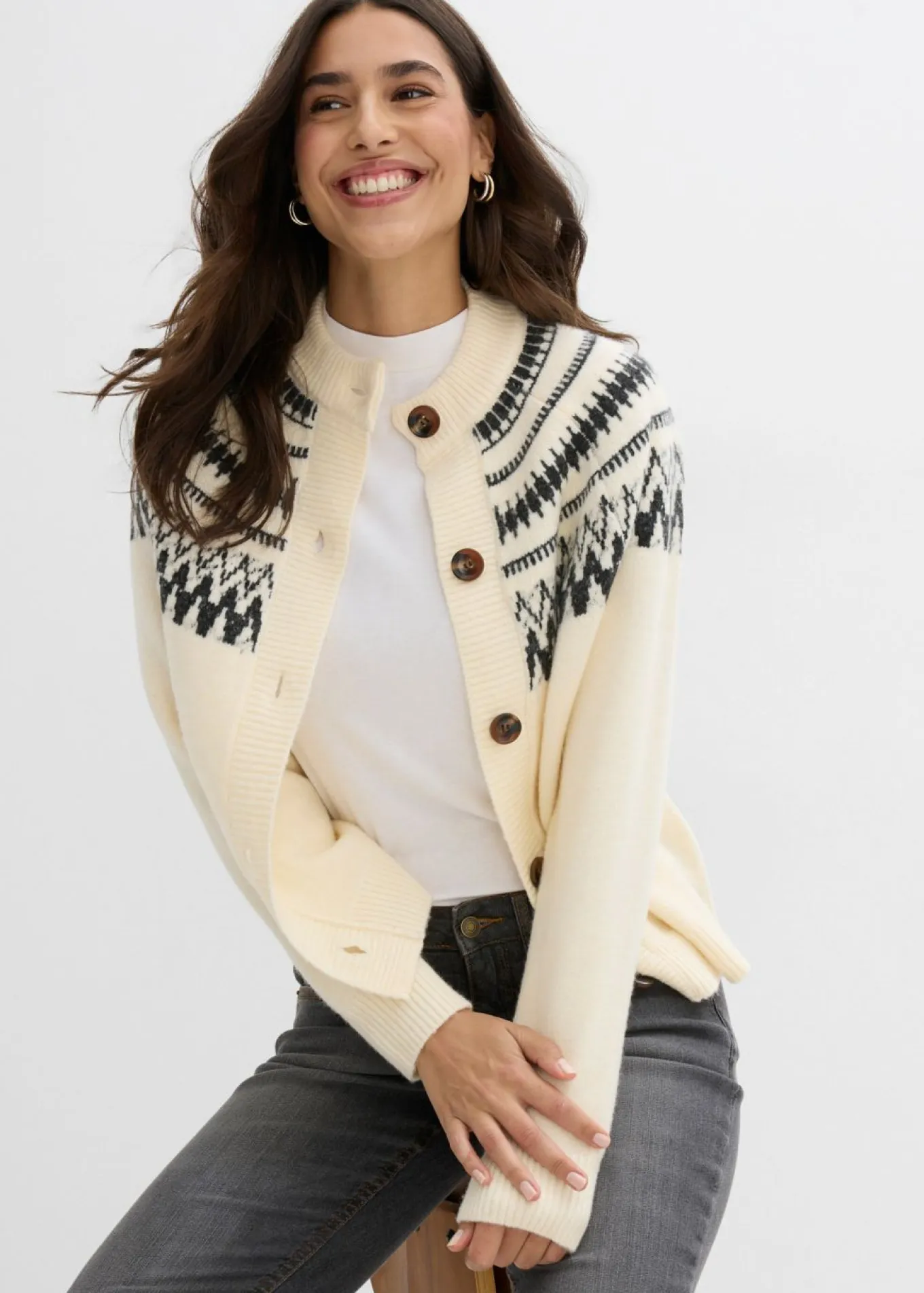 Chaqueta de punto con patrón nórdico