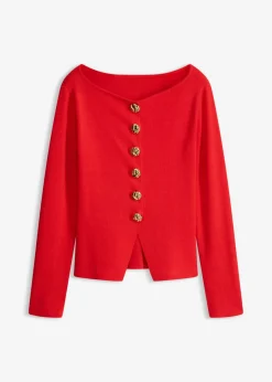 Chaqueta de punto con peplum y botones decorativos