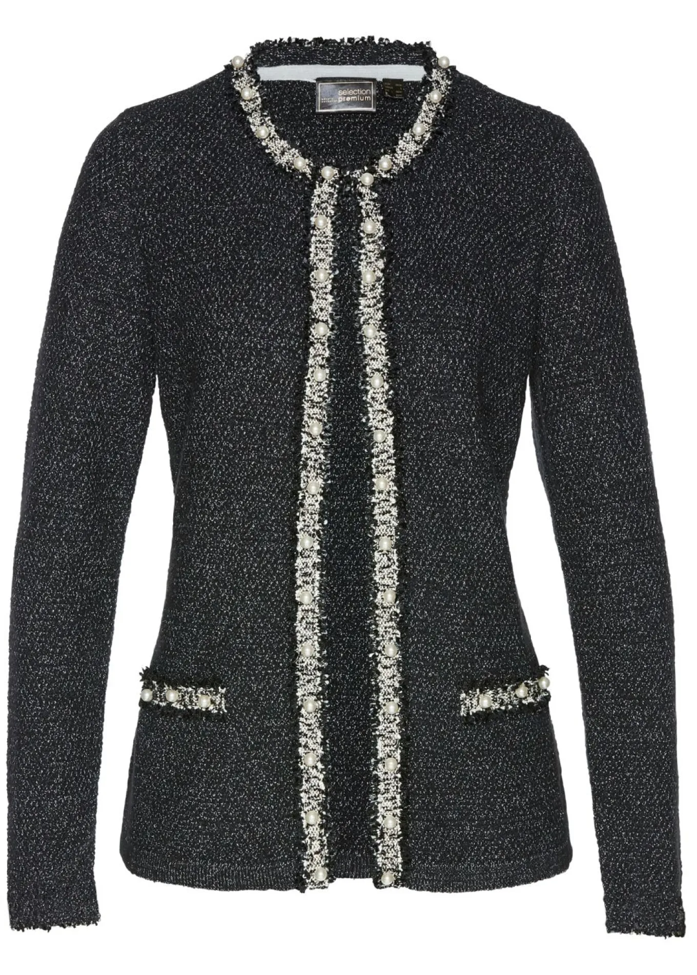 Chaqueta de punto con perlas