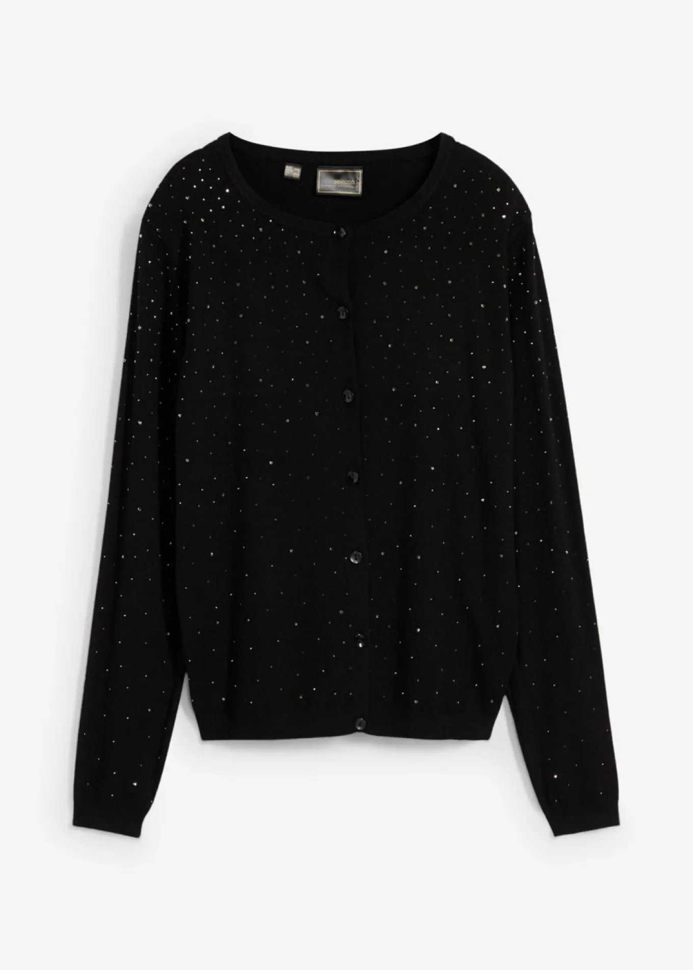 Chaqueta de punto con piedras brillantes
