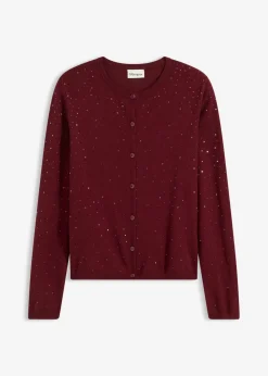 Chaqueta de punto con piedras brillantes