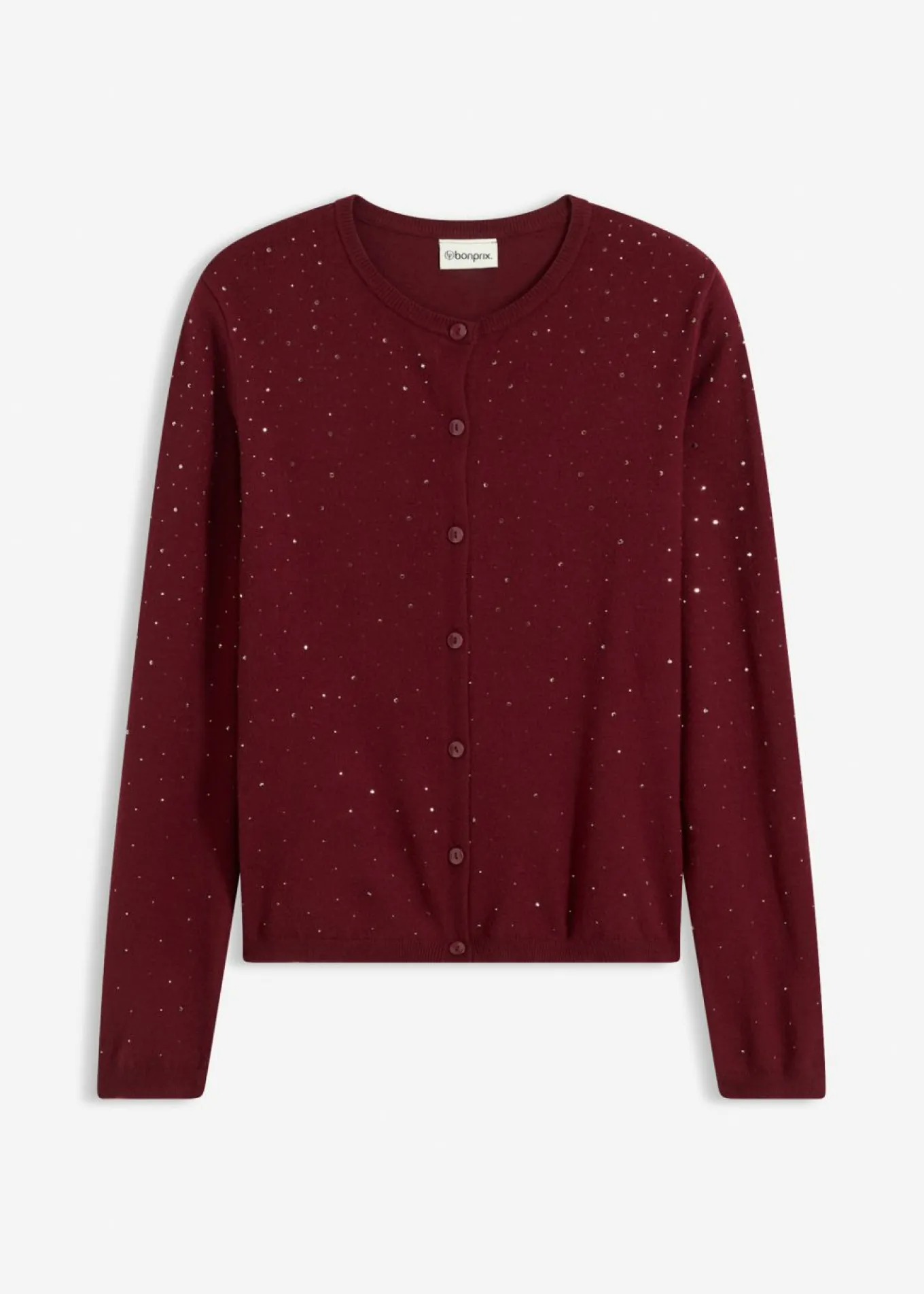 Chaqueta de punto con piedras brillantes