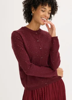 Chaqueta de punto con piedras brillantes