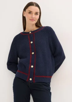 Chaqueta de punto con rayas en contraste
