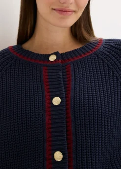 Chaqueta de punto con rayas en contraste