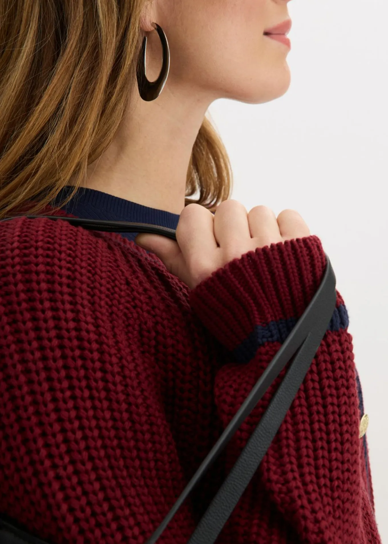 Chaqueta de punto con rayas en contraste