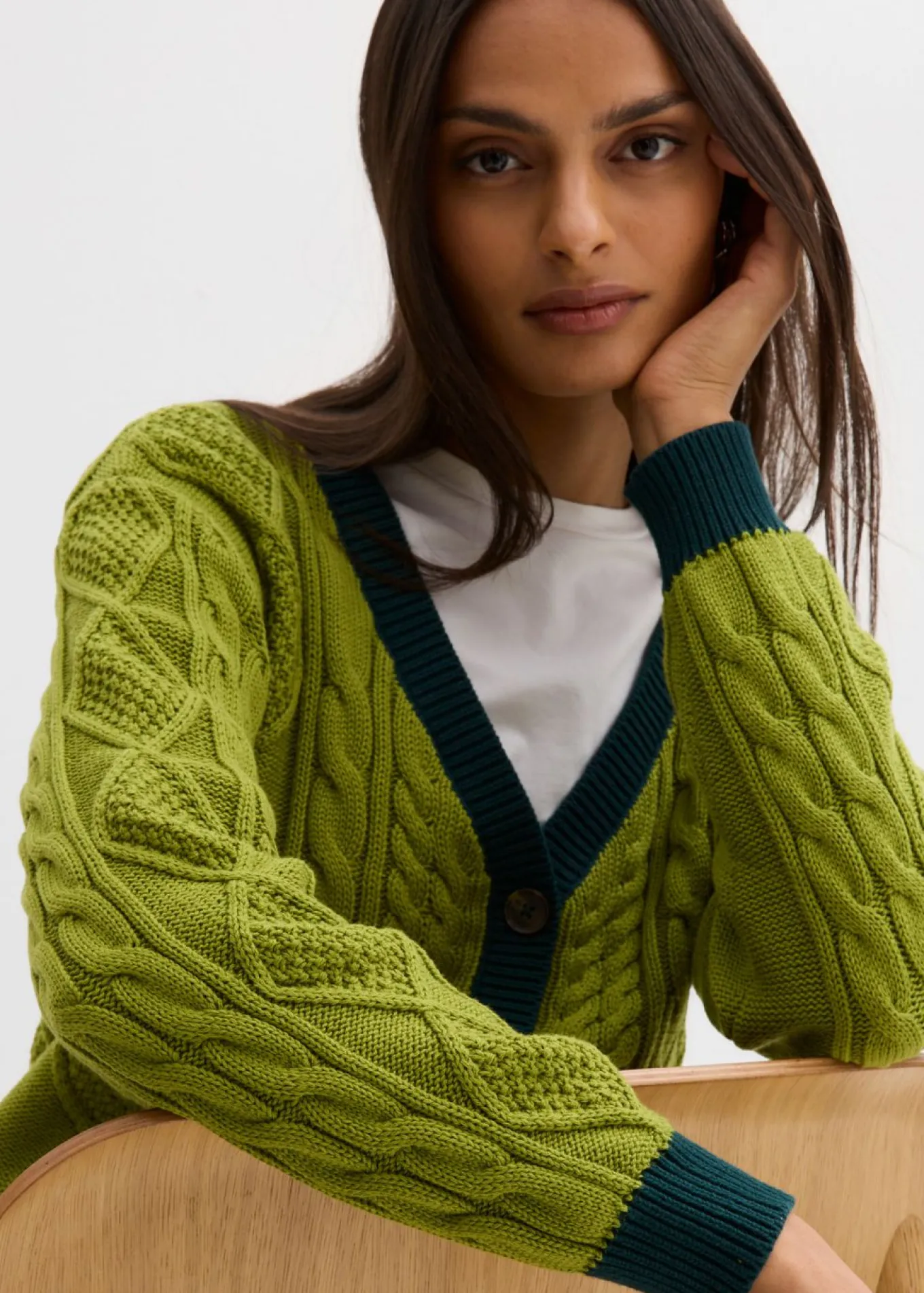 Chaqueta de punto de algodón puro