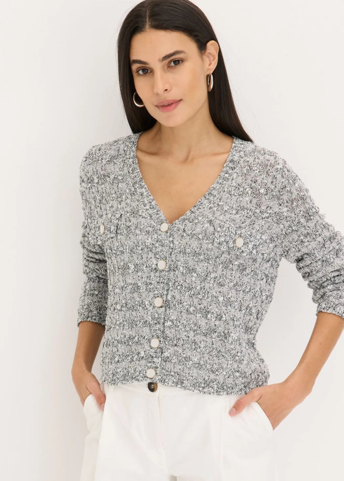 Chaqueta de punto de bouclé