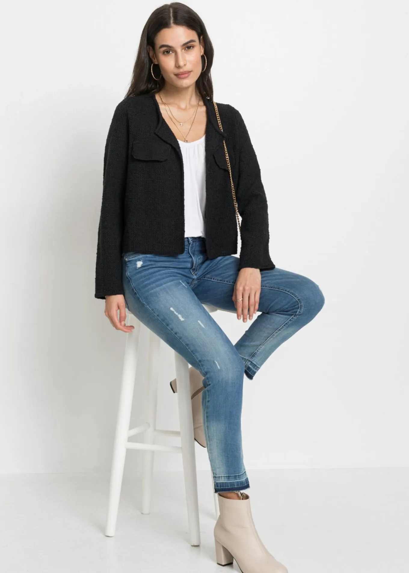 Chaqueta de punto de bouclé