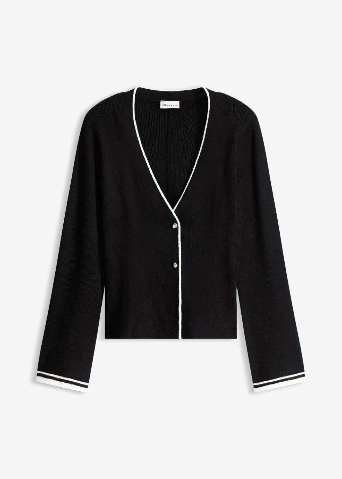 Chaqueta de punto de canalé de mezcla de viscosa
