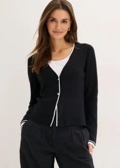 Chaqueta de punto de canalé de mezcla de viscosa