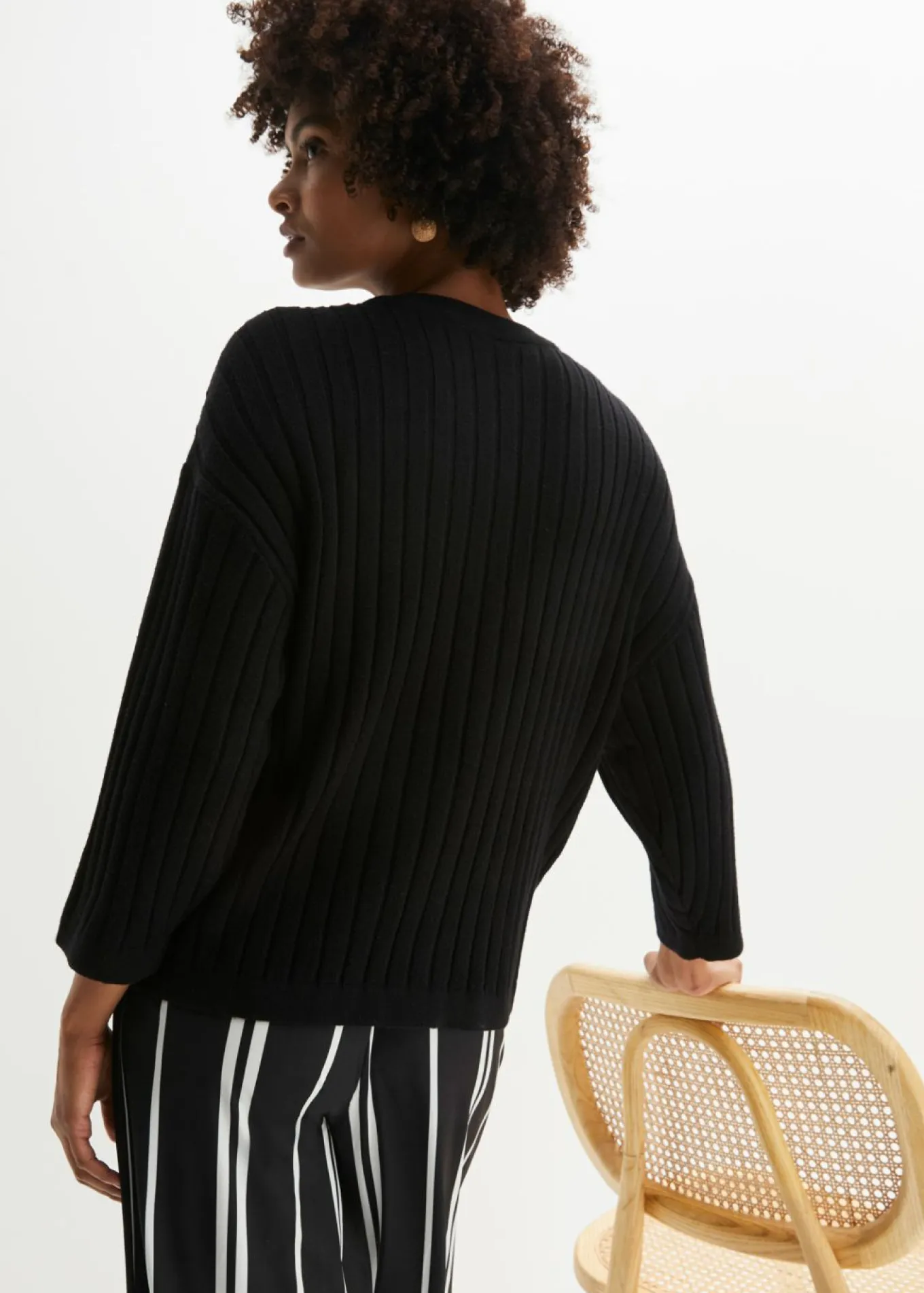 Chaqueta de punto de estilo boxy