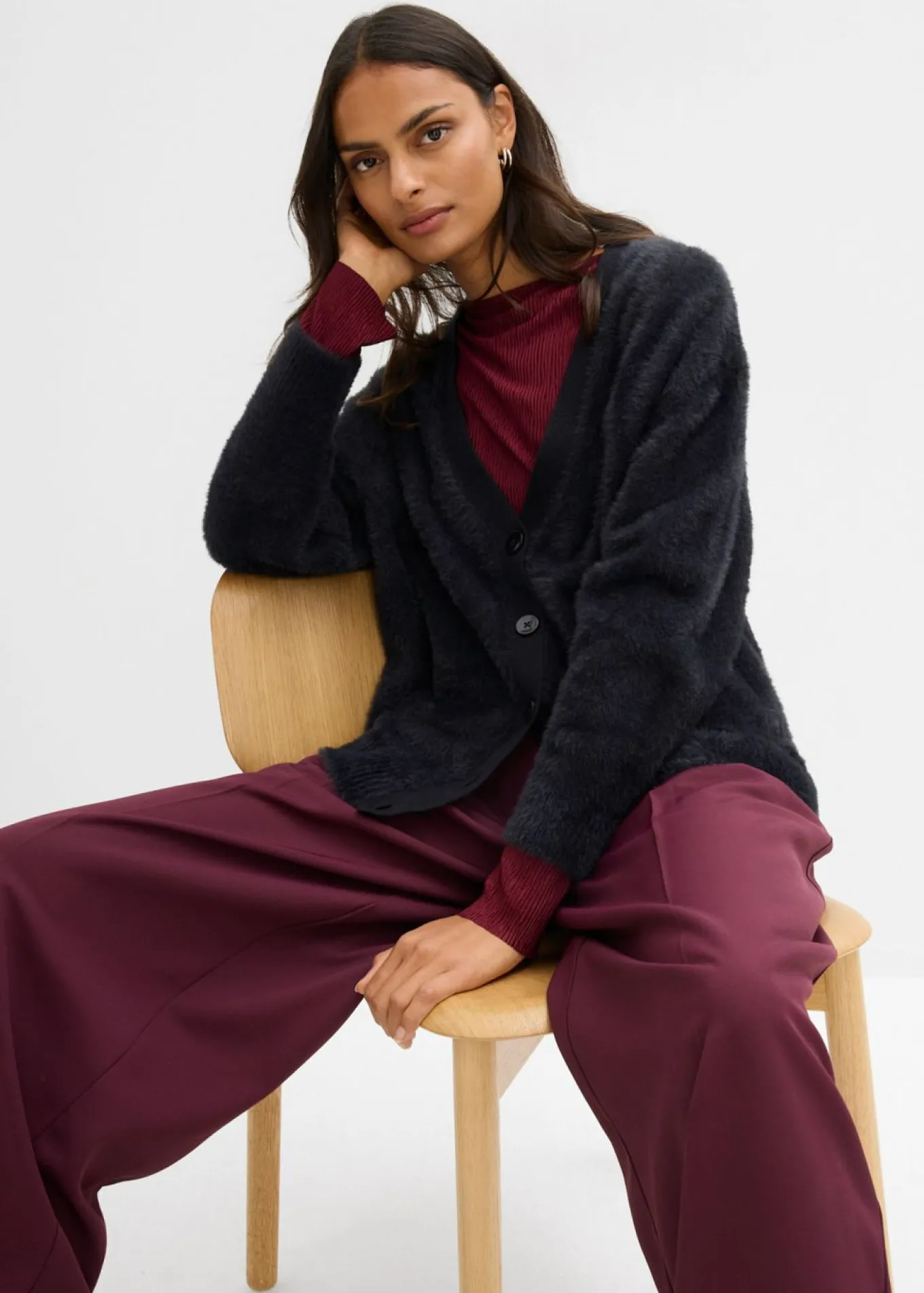 Chaqueta de punto de mezcla de viscosa