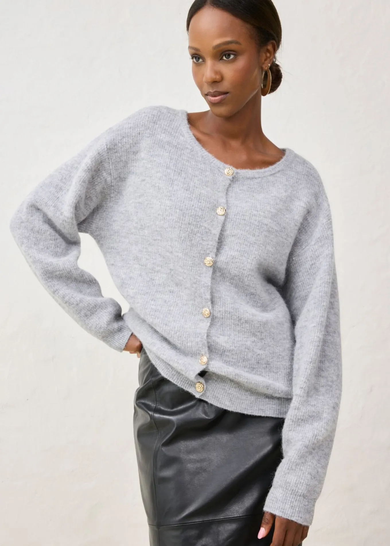 Chaqueta de punto de mezcla de alpaca
