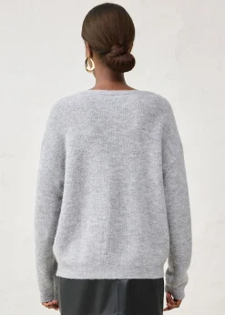 Chaqueta de punto de mezcla de alpaca