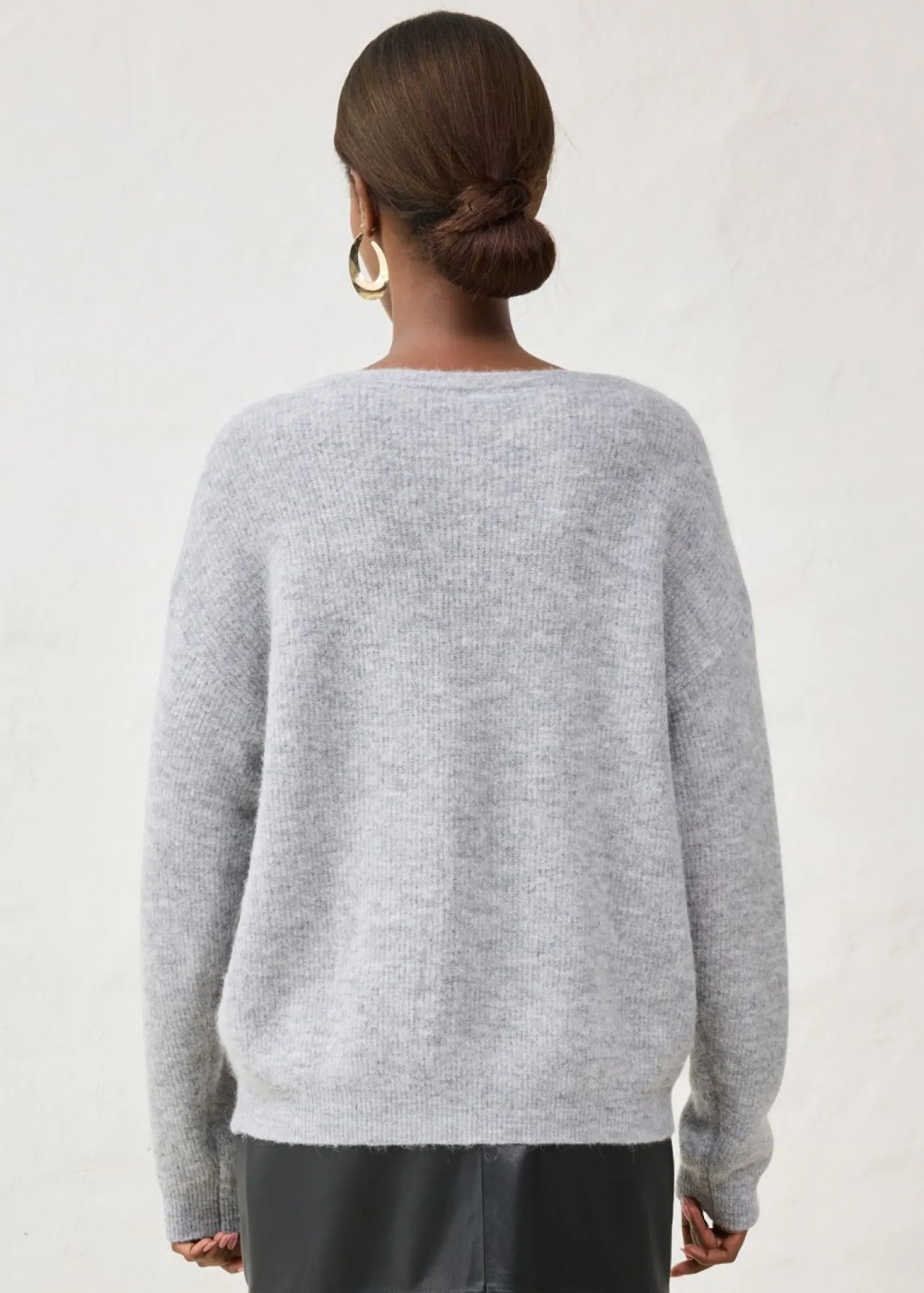 Chaqueta de punto de mezcla de alpaca