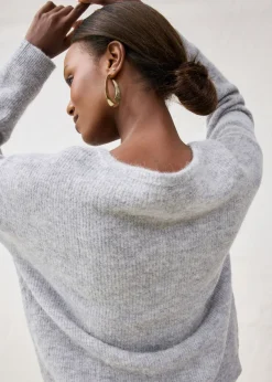 Chaqueta de punto de mezcla de alpaca