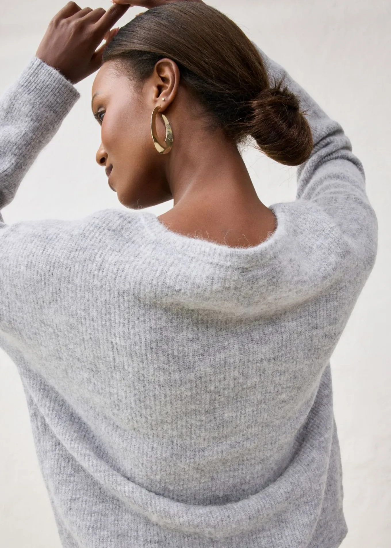 Chaqueta de punto de mezcla de alpaca