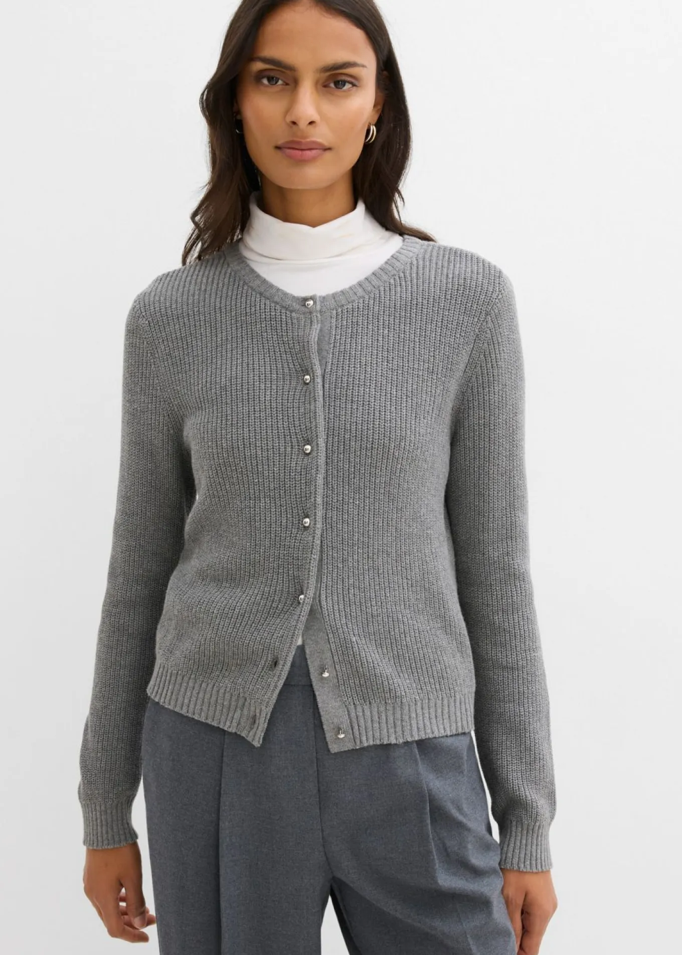 Chaqueta de punto de mezcla de lana con botones decorativos