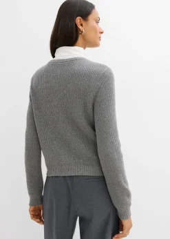 Chaqueta de punto de mezcla de lana con botones decorativos