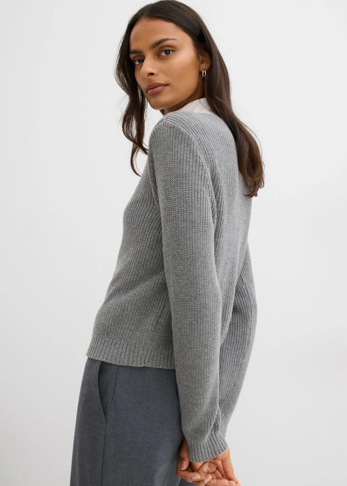Chaqueta de punto de mezcla de lana con botones decorativos