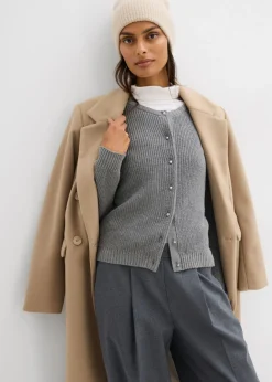 Chaqueta de punto de mezcla de lana con botones decorativos