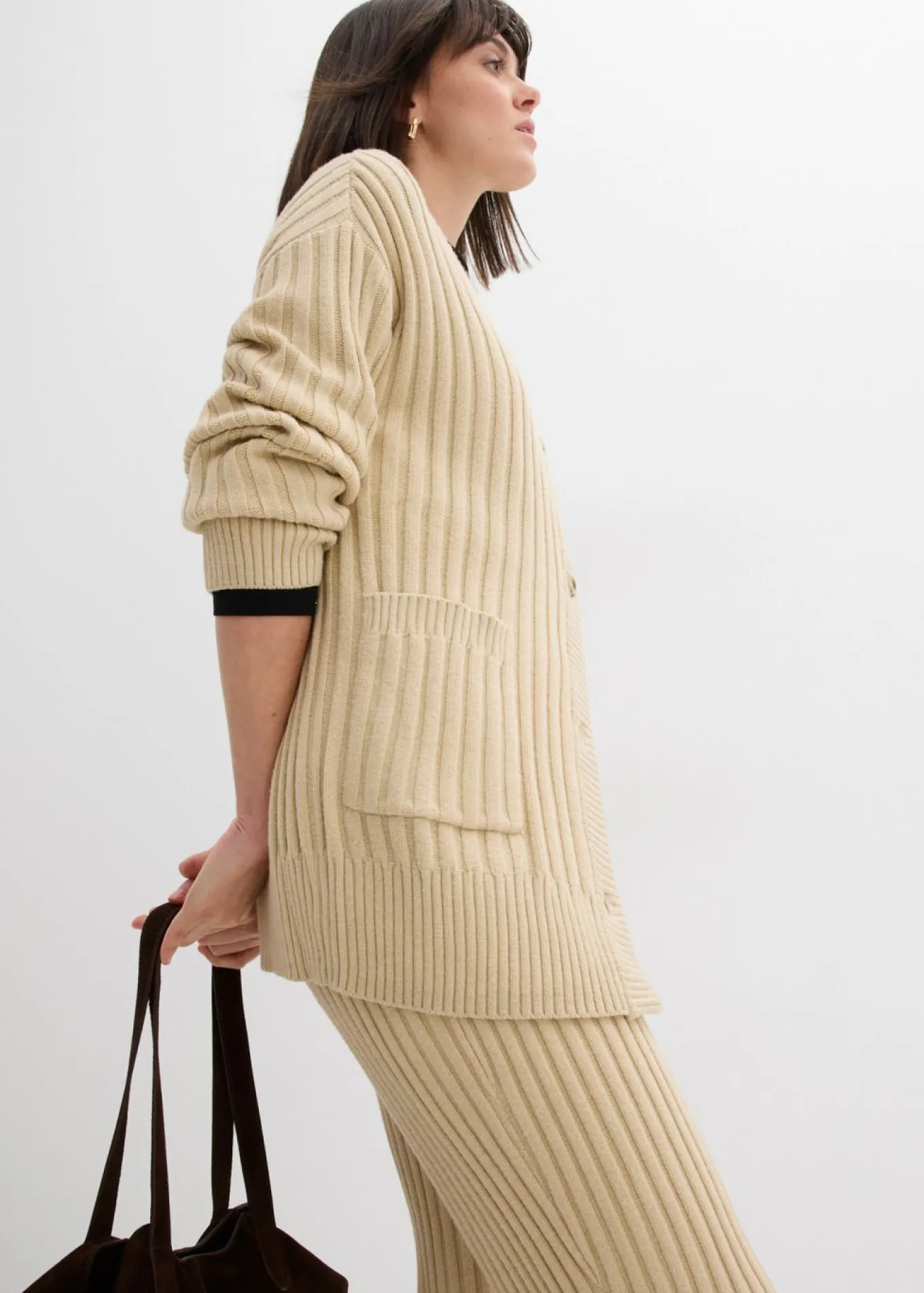 Chaqueta de punto de mezcla de viscosa suave