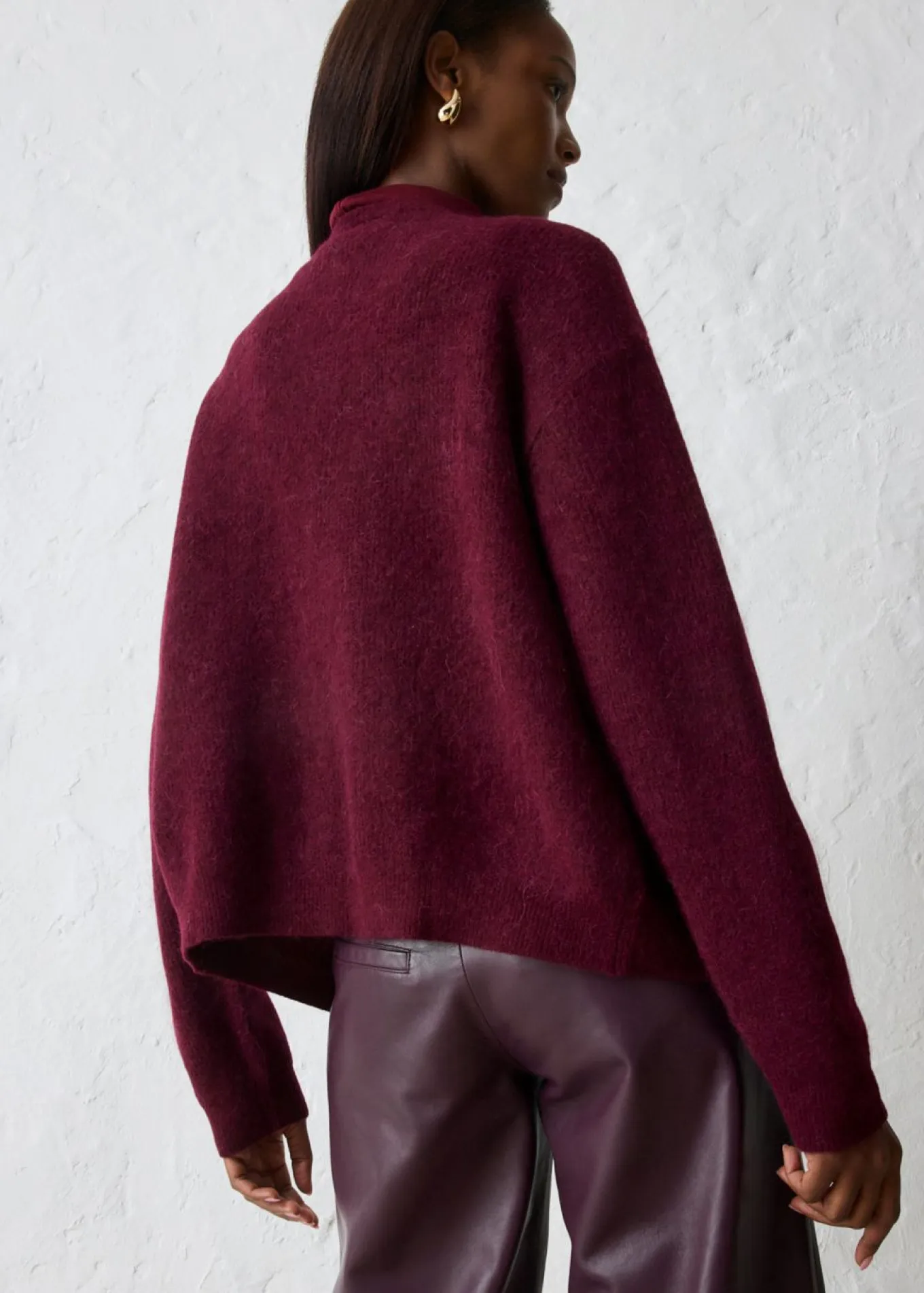 Chaqueta de punto de mezcla de alpaca