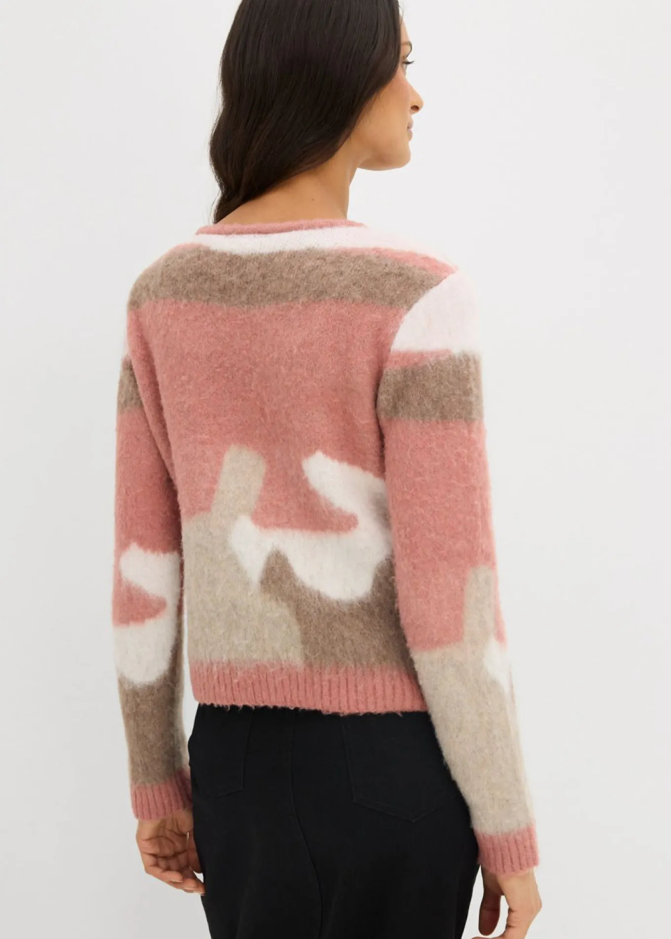 Chaqueta de punto estampada con botones