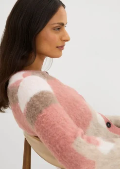 Chaqueta de punto estampada con botones