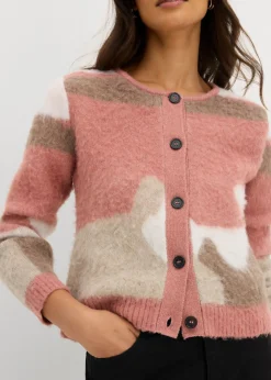 Chaqueta de punto estampada con botones