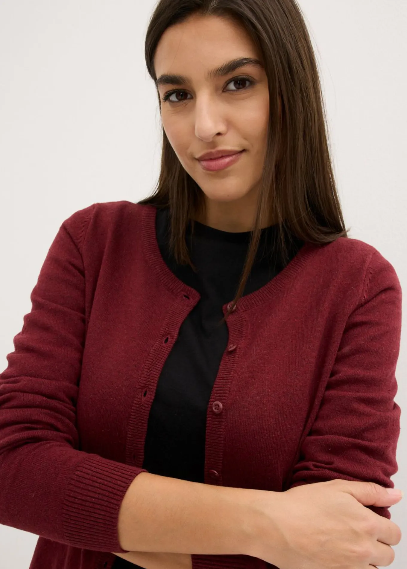 Chaqueta de punto fino con algodón reciclado
