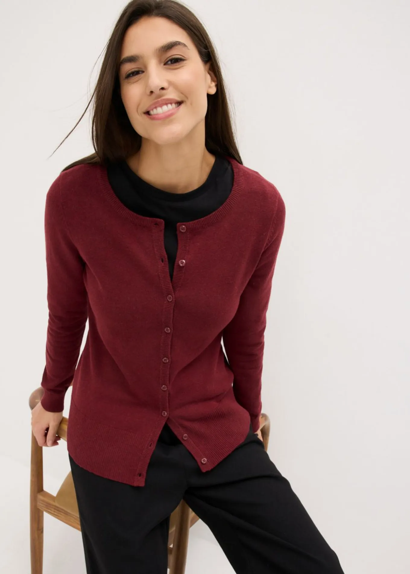 Chaqueta de punto fino con algodón reciclado