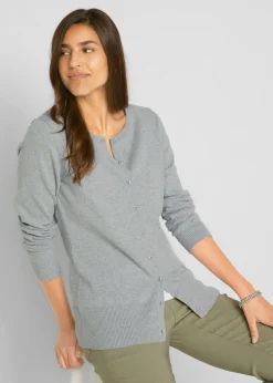Chaqueta de punto fino con algodón reciclado