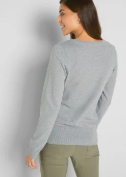 Chaqueta de punto fino con algodón reciclado
