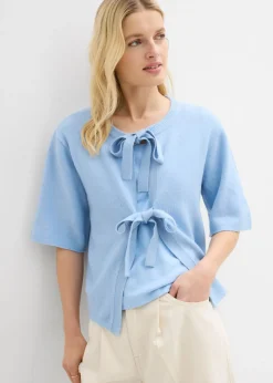 Chaqueta de punto fino con lazo
