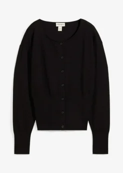 Chaqueta de punto fino con cuello redondo