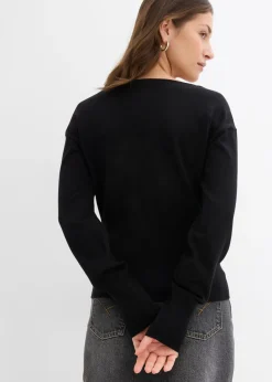 Chaqueta de punto fino con cuello redondo